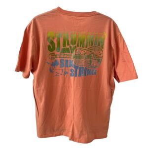Margaritaville "Strummin My Six String" Graphic T-Shirt Men's LG Peach Cotton